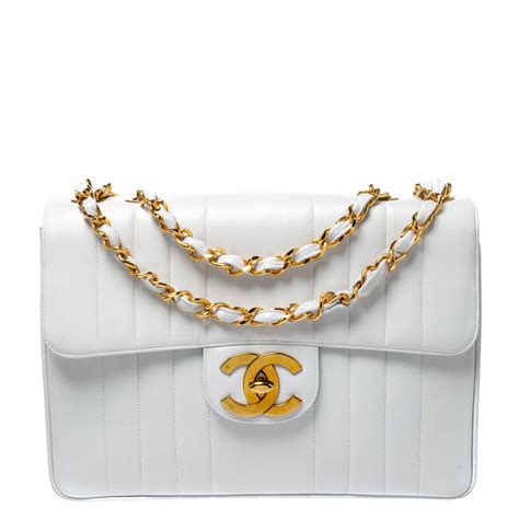 vintage chanel single flap shoulder bag white stitching|authentic chanel bags for sale.